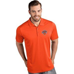 Antigua New York Knicks Tribute Polo Shirt XL Orange 100% Polyester Dry Fit